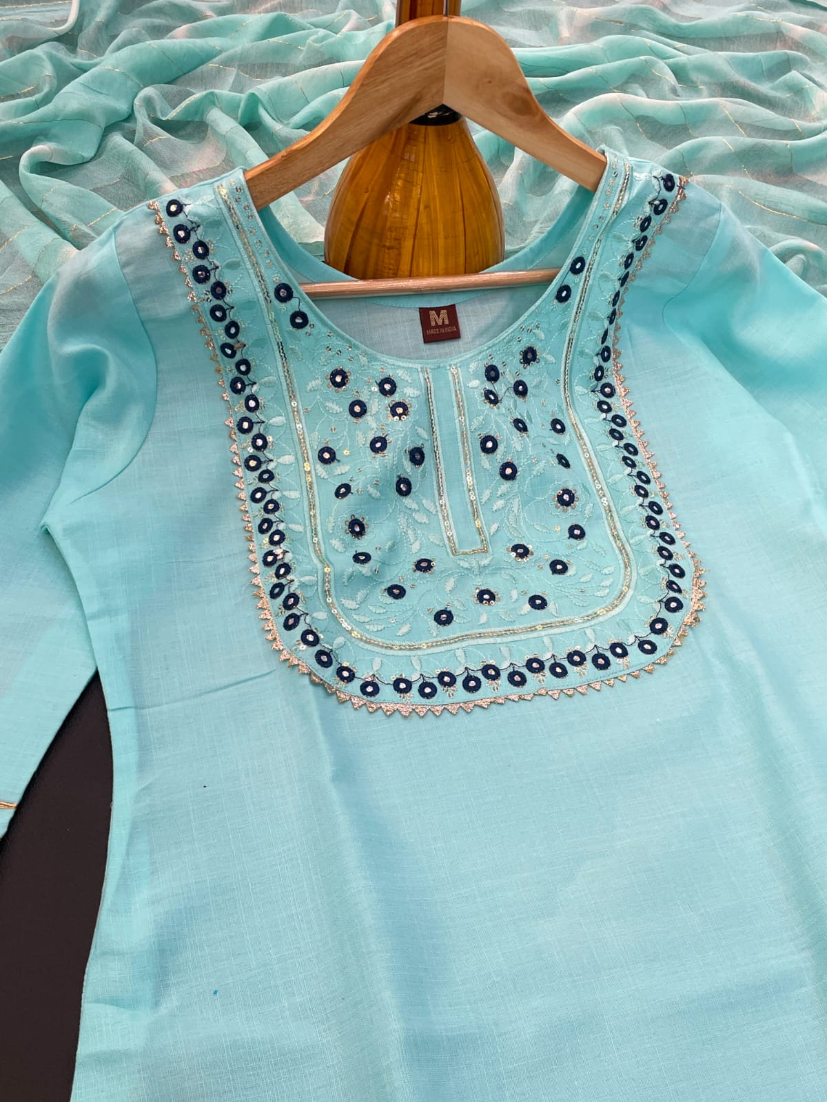 Shamal Slub Cotton Embroidery Kurti With Bottom Dupatta Wholesale Price In Surat	